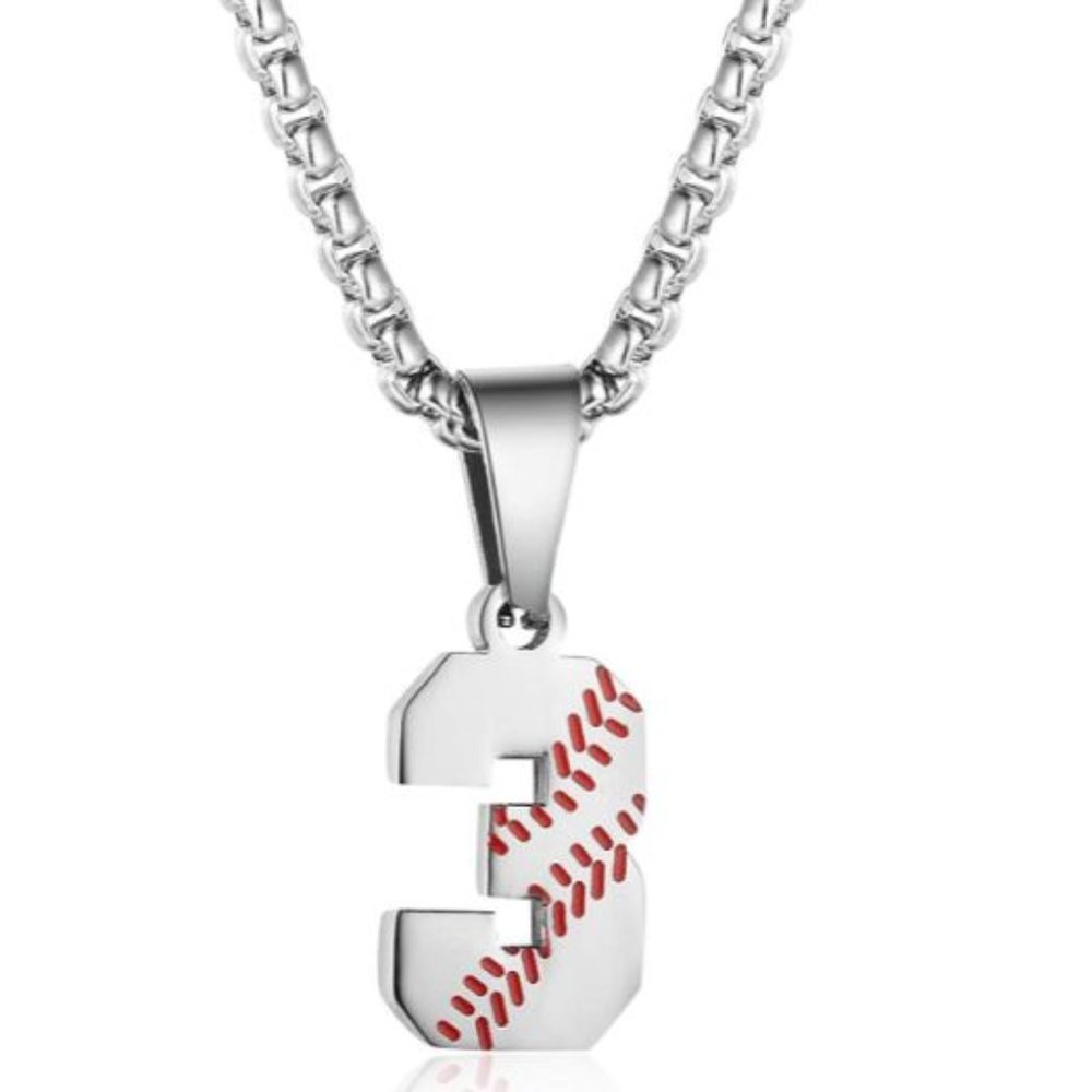 Inspiration Baseball Jersey Number Necklace Stainless Steel Charms Number